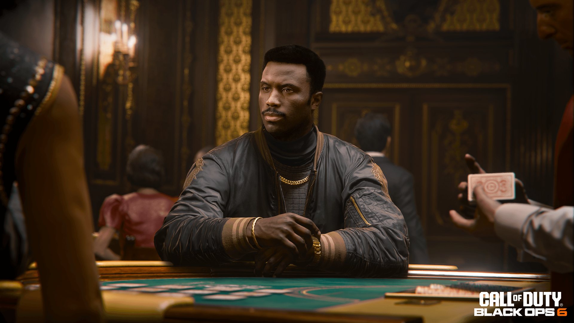Personnage assis à une table de jeu, visuel de Call of Duty: Black Ops 6