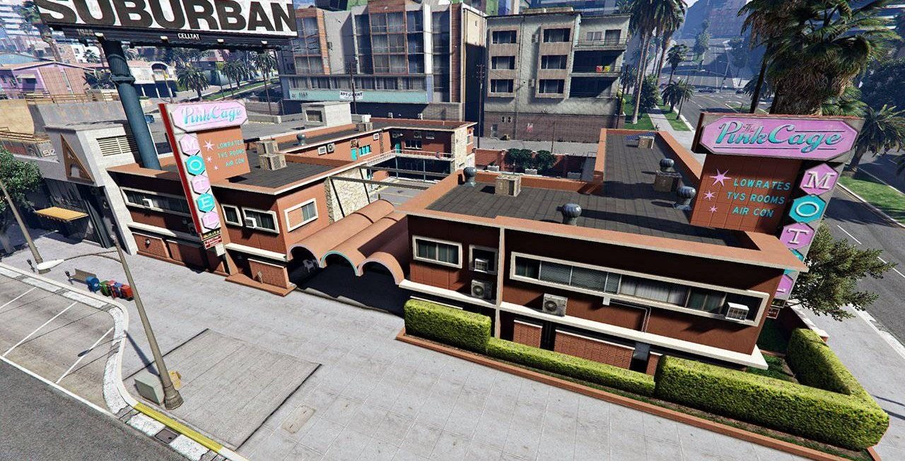 Vue aérienne d’un quartier commerçant aménagé