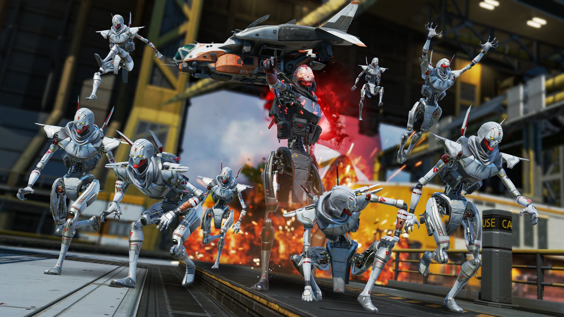 Légendes et robots d’Apex Legends au combat